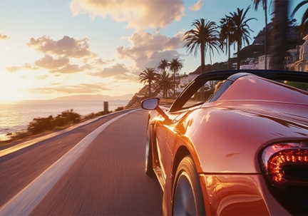 Car driving on freeway